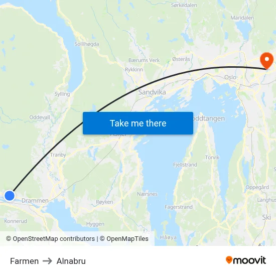 Farmen to Alnabru map