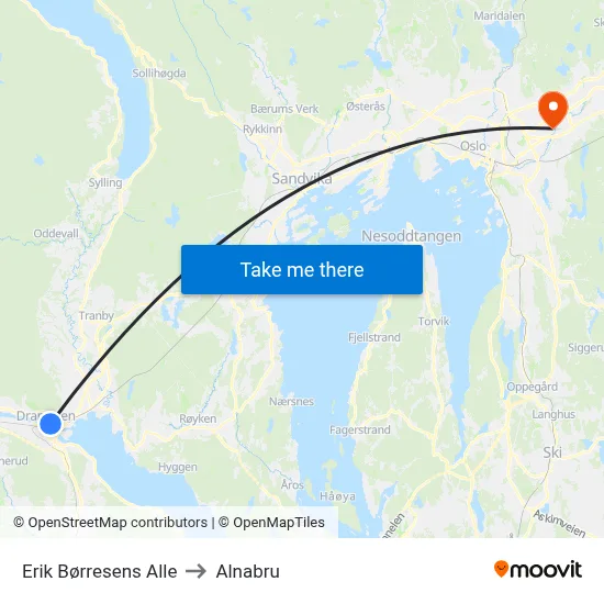 Erik Børresens Alle to Alnabru map