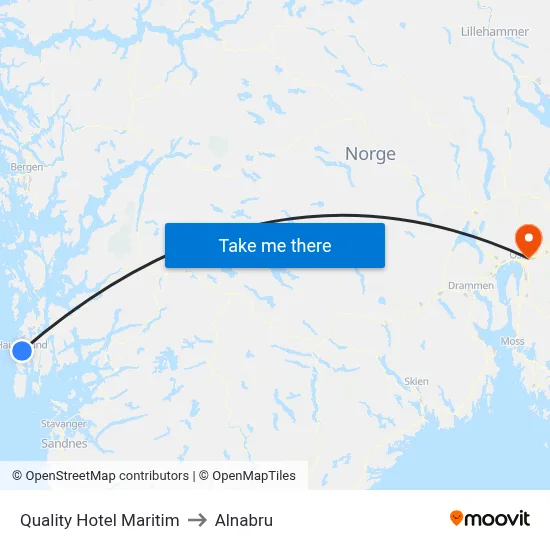 Quality Hotel Maritim to Alnabru map