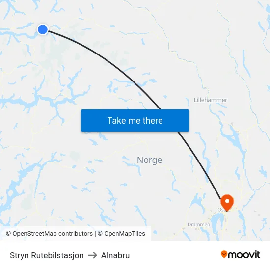 Stryn Rutebilstasjon to Alnabru map