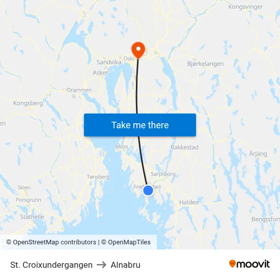 St. Croixundergangen to Alnabru map