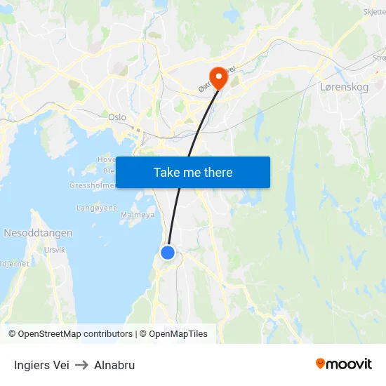 Ingiers Vei to Alnabru map