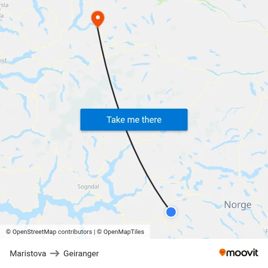 Maristova to Geiranger map