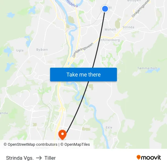 Strinda Vgs. to Tiller map
