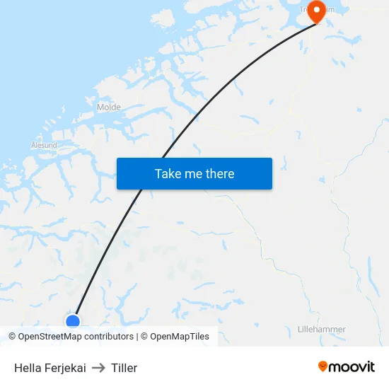 Hella Ferjekai to Tiller map
