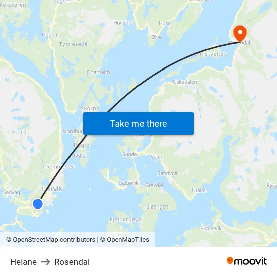 Heiane to Rosendal map