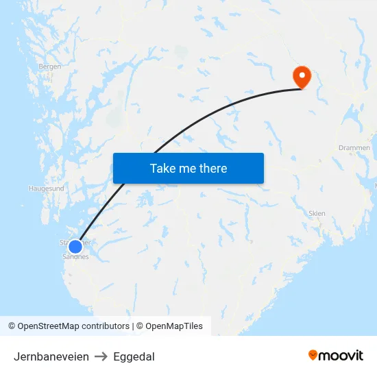 Jernbaneveien to Eggedal map
