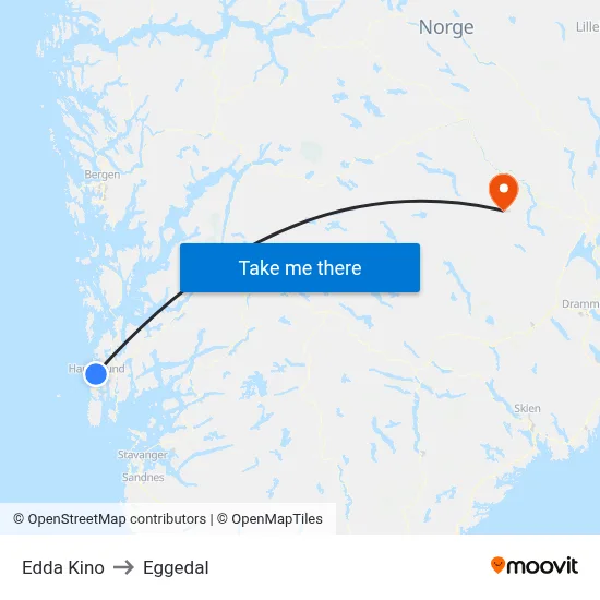 Edda Kino to Eggedal map