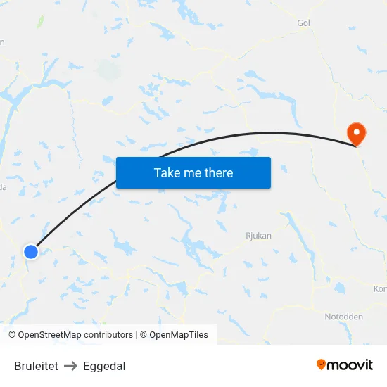 Bruleitet to Eggedal map