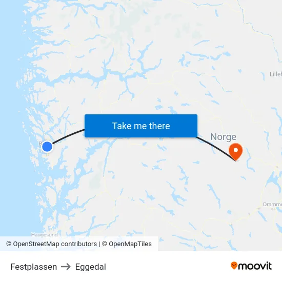 Festplassen to Eggedal map