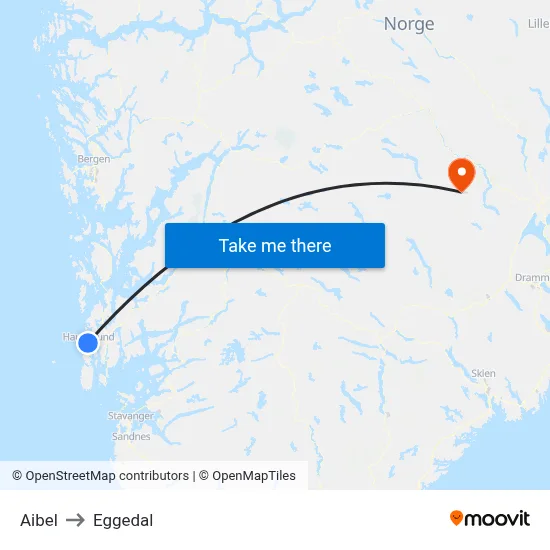 Aibel to Eggedal map