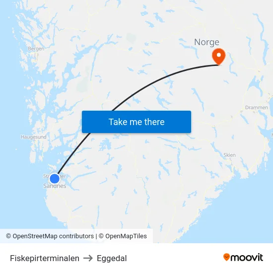 Fiskepirterminalen to Eggedal map