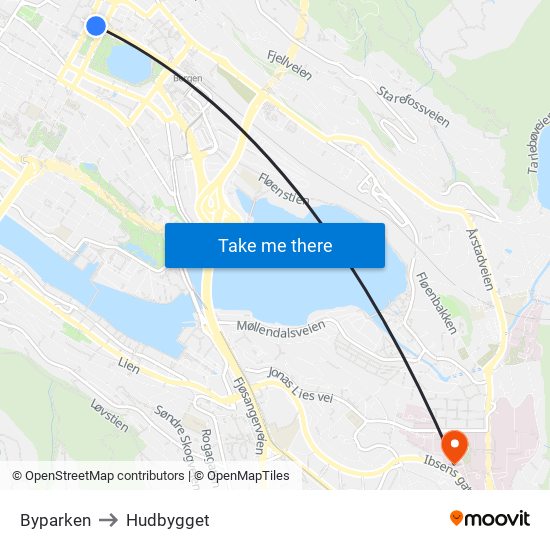 Byparken to Hudbygget map