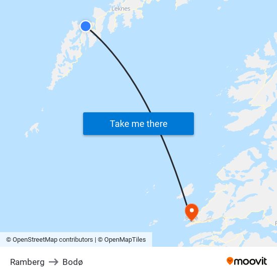 Ramberg to Bodø map