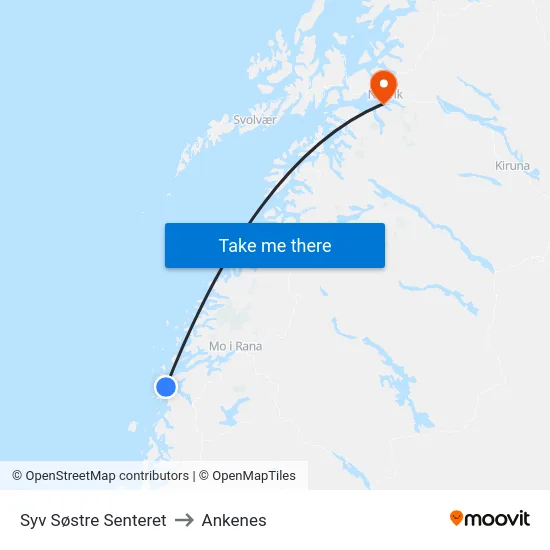 Syv Søstre Senteret to Ankenes map