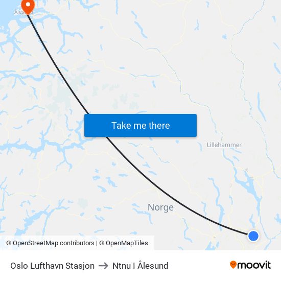 Oslo Lufthavn Stasjon to Ntnu I Ålesund map