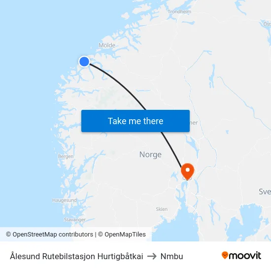 Ålesund Hurtigbåtkai Langevåg to Nmbu map