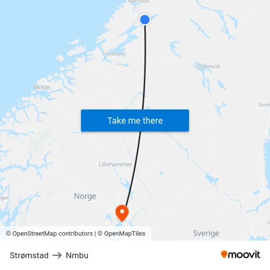 Strømstad to Nmbu map