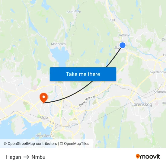 Hagan to Nmbu map