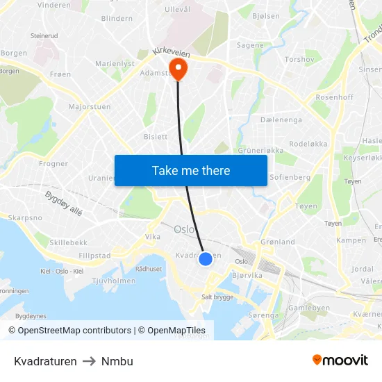 Kvadraturen to Nmbu map