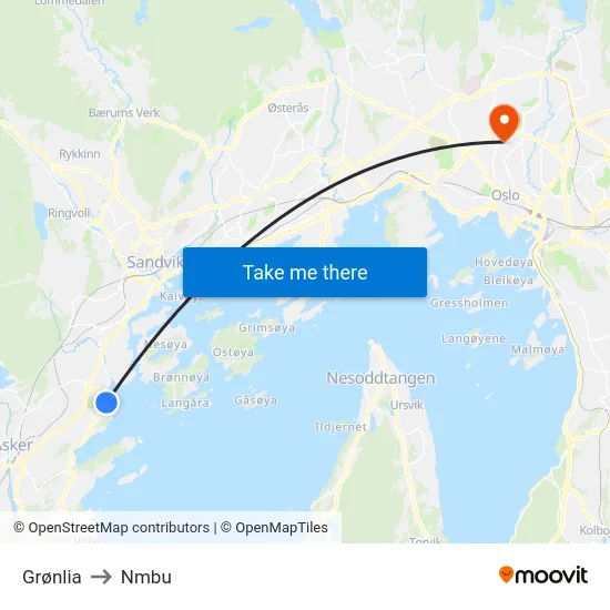 Grønlia to Nmbu map