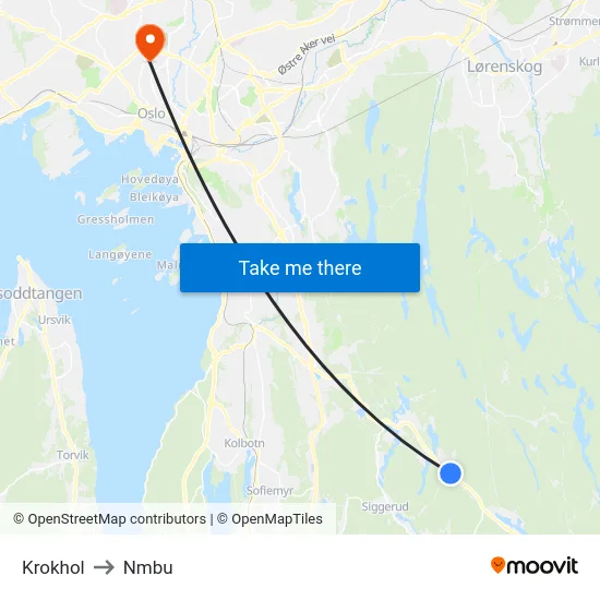Krokhol to Nmbu map