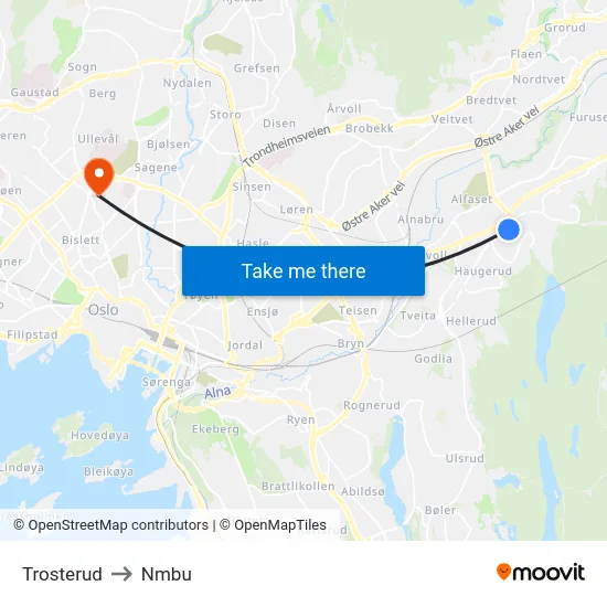 Trosterud to Nmbu map