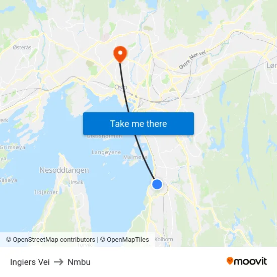 Ingiers Vei to Nmbu map