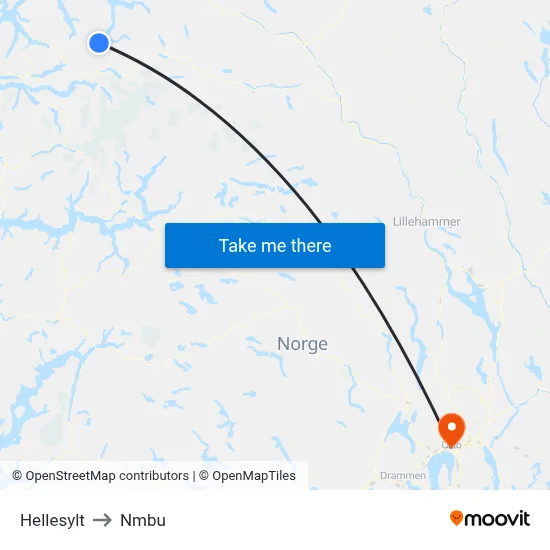 Hellesylt to Nmbu map