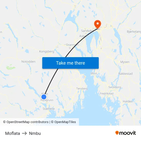 Moflata to Nmbu map