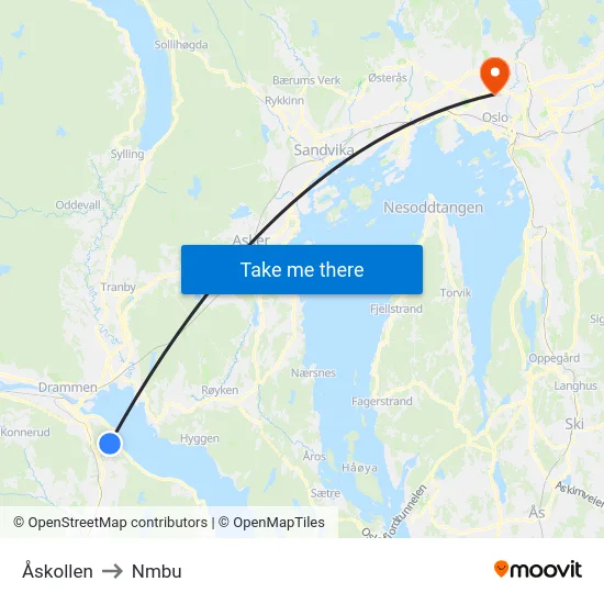 Åskollen to Nmbu map