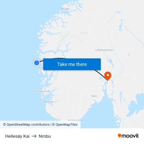 Hellesøy Kai to Nmbu map
