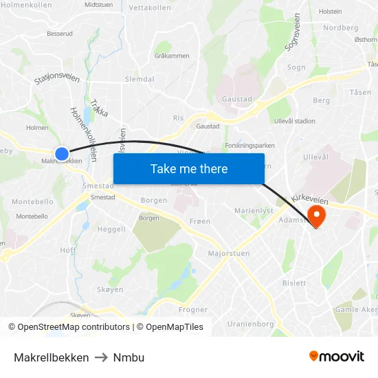 Makrellbekken to Nmbu map