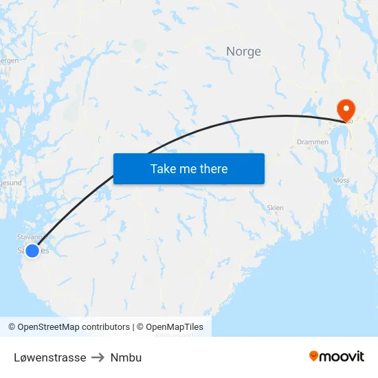 Løwenstrasse to Nmbu map