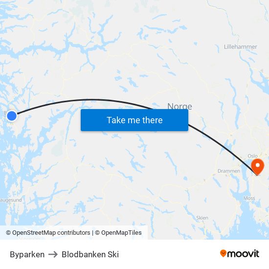 Byparken to Blodbanken Ski map