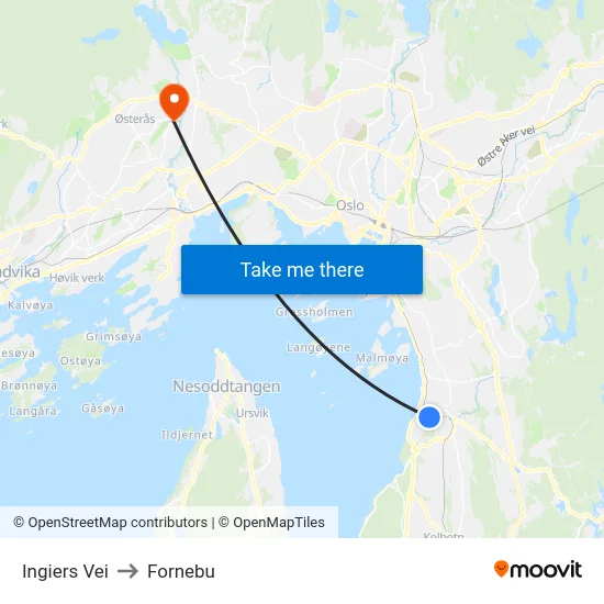 Ingiers Vei to Fornebu map