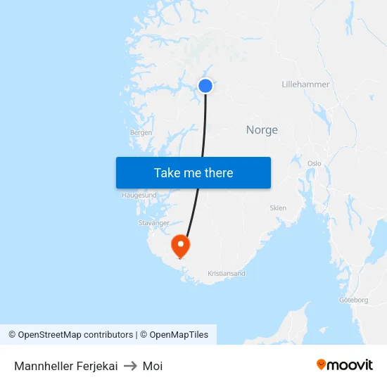 Mannheller Ferjekai to Moi map