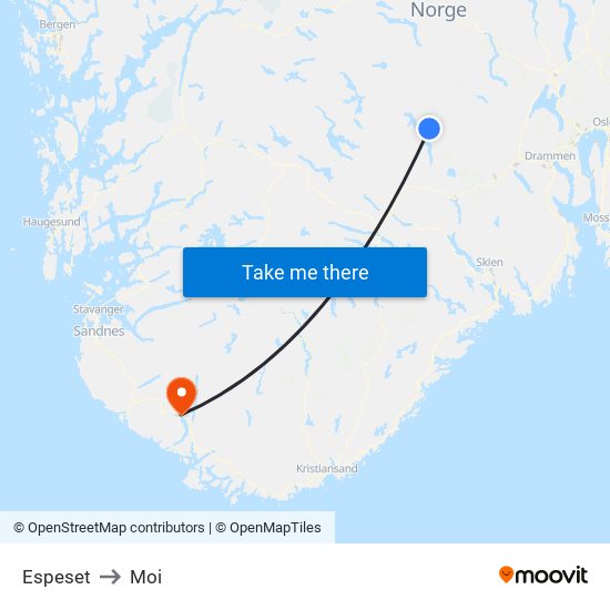 Espeset to Moi map