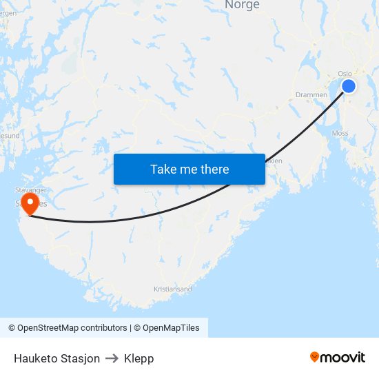 Hauketo Stasjon to Klepp map