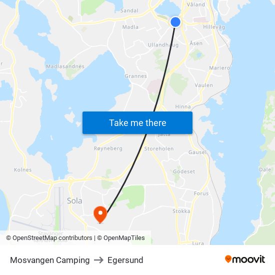Mosvangen Camping to Egersund map