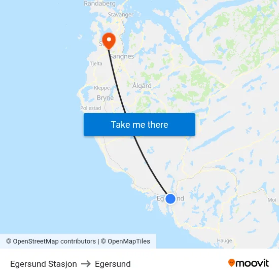 Egersund Stasjon to Egersund map