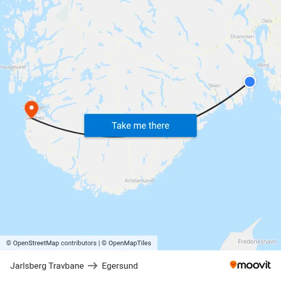 Jarlsberg Travbane to Egersund map