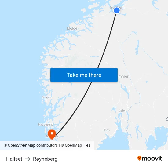 Hallset to Røyneberg map