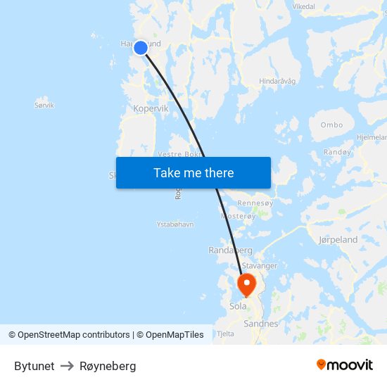 Bytunet to Røyneberg map