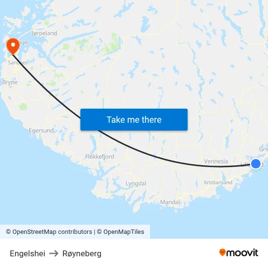 Engelshei to Røyneberg map