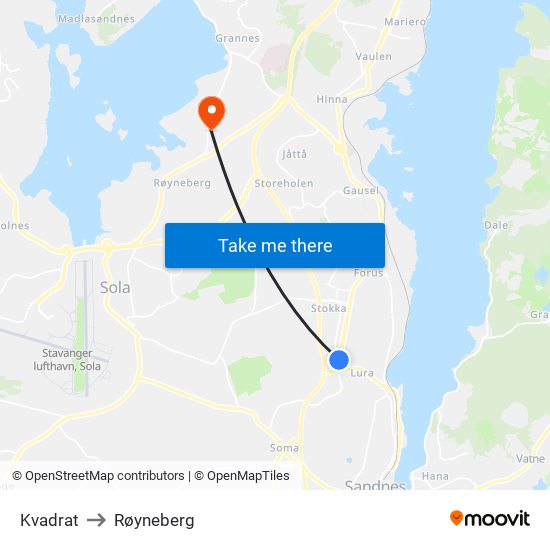 Kvadrat to Røyneberg map