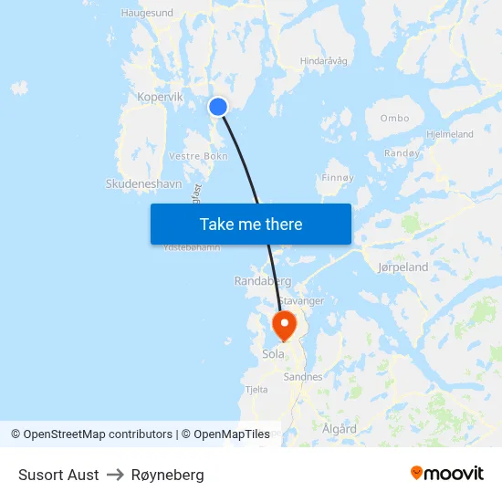 Susort Aust to Røyneberg map
