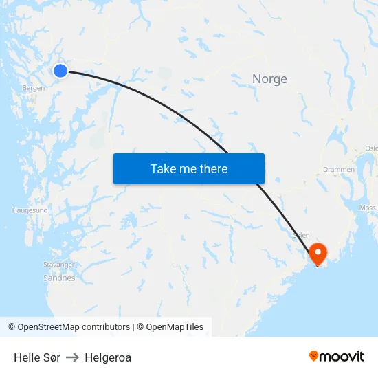 Helle Sør to Helgeroa map