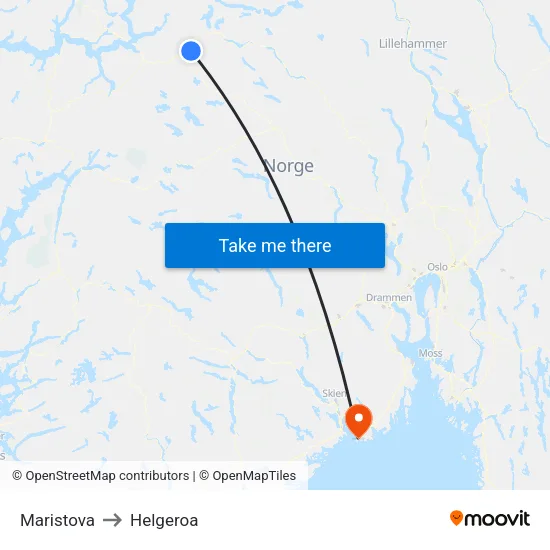 Maristova to Helgeroa map