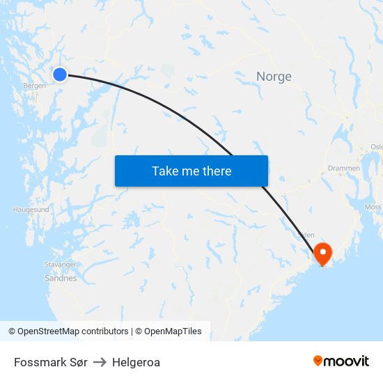 Fossmark Sør to Helgeroa map